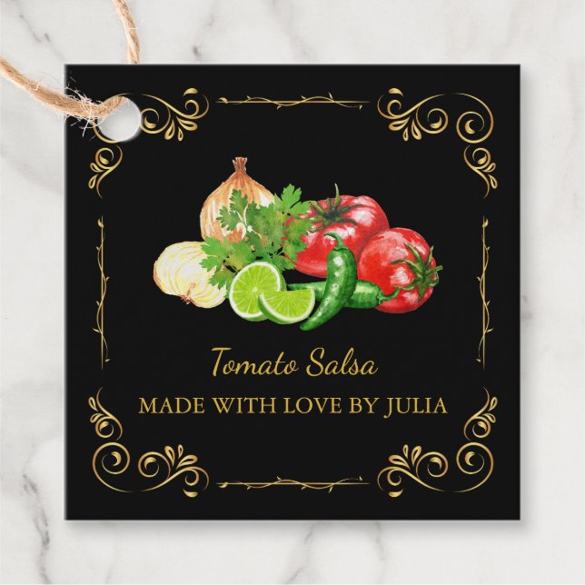 Vintage Homemade Salsa Square Hang Tag (Front)