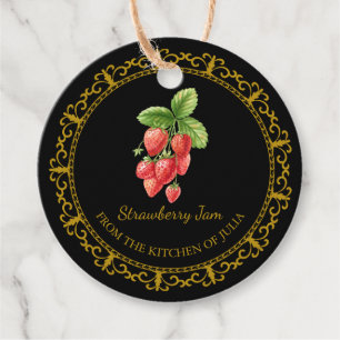 Vintage Homemade Strawberry Jam Hang Tag l Black