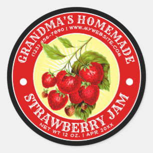 Vintage Homemade Strawberry Jam Label Template