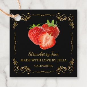 Vintage Homemade Strawberry Jam Square Hang Tag