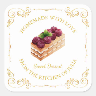 Vintage Homemade Sweet Cake Square Label