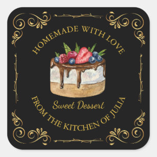Vintage Homemade Sweet Cake Square Label