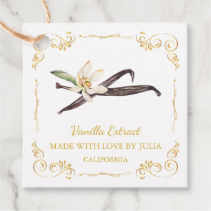 Vintage Homemade Vanilla Extract Square Hang Tag