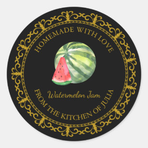 Vintage Homemade Watermelon Jam Label l Black