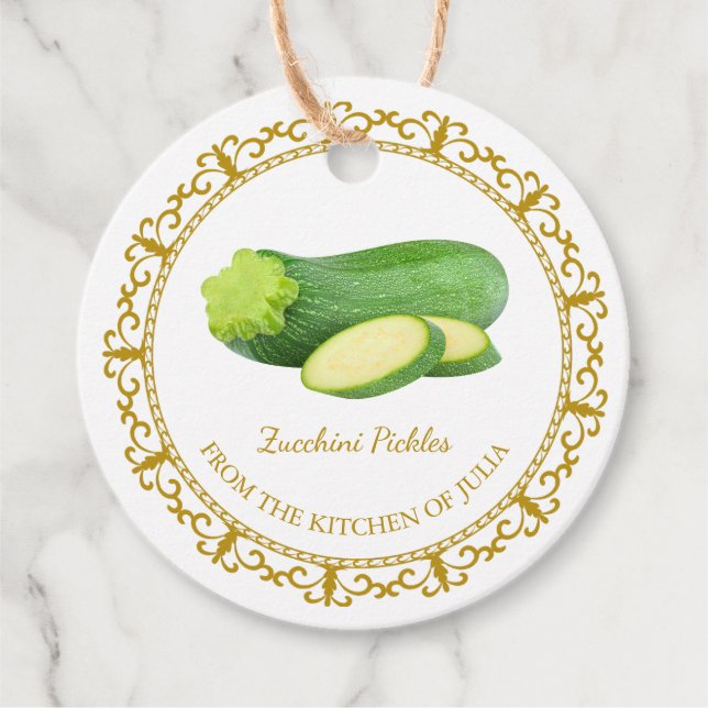 Vintage Homemade Zucchini Pickle Hang Tag (Front)