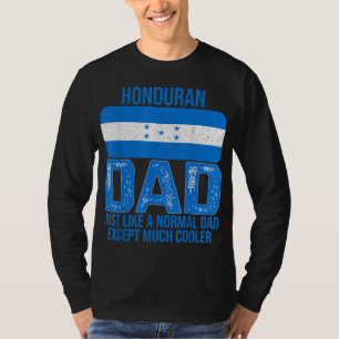 Vintage Honduran Dad Honduras Flag Design For Fath T-Shirt