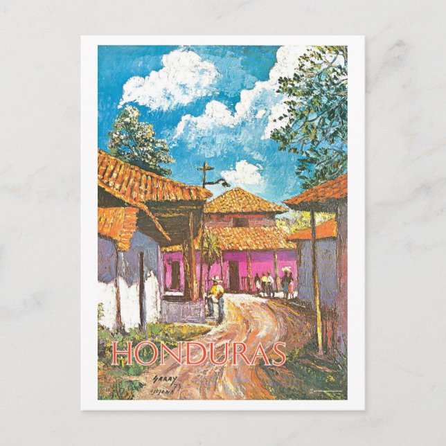 Vintage Honduras Travel Poster Postcard (Front)
