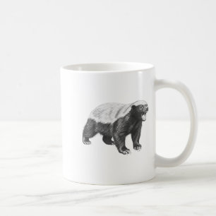 Vintage Honey Badger Drawing Realistic Wildlife An Coffee Mug
