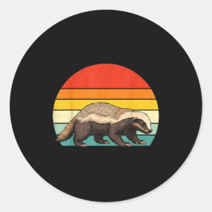 Vintage Honey Badger Retro Wildlife Animal Lover M Classic Round Sticker