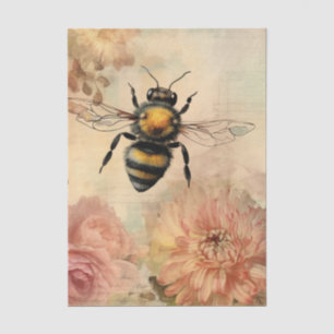 Vintage Honey Bee and Floral Ephemera Tissue Paper