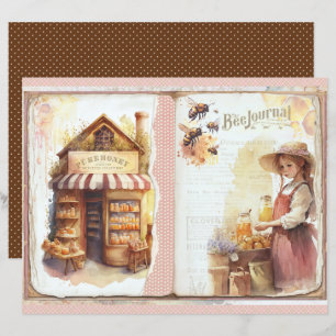 Vintage Honey Bee Journal Paper Sheet