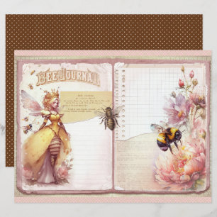 Vintage Honey Bee Journal Paper Sheet