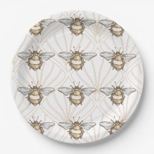Vintage Honey Bee Paper Plate