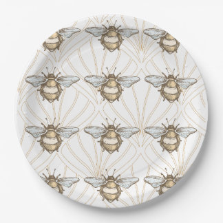 Vintage Honey Bee Paper Plate