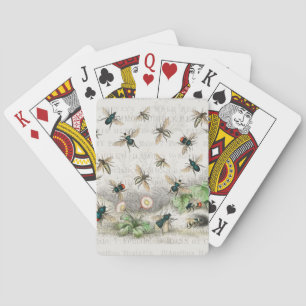 Vintage Honey Bee Queen Bee Entomology Botanical Playing Cards