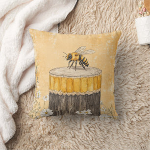 Vintage Honey Bee Wildflower Garden (1) Cushion