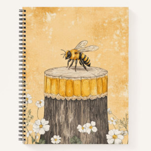 Vintage Honey Bee Wildflower Garden (1) Notebook