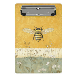 Vintage Honey Bee Wildflower Garden (3) Mini Clipboard