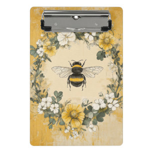 Vintage Honey Bee Wildflower Garden (4) Mini Clipboard