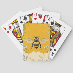 Vintage Honey Bee Wildflower Garden (6) Playing Cards