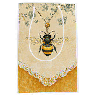 Vintage Honey Bee Wildflower Garden (7) Medium Gift Bag