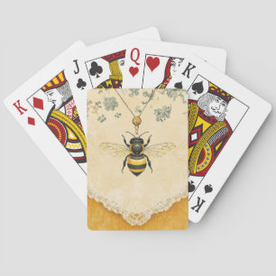 Vintage Honey Bee Wildflower Garden (7) Playing Cards