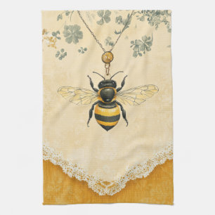 Vintage Honey Bee Wildflower Garden (7) Tea Towel