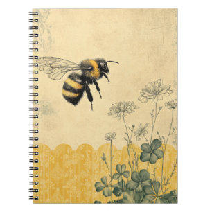 Vintage Honey Bee Wildflower Garden (8) Notebook