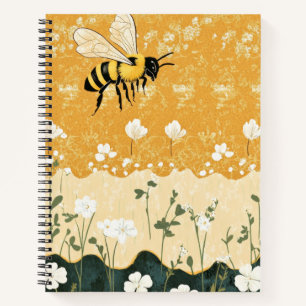 Vintage Honey Bee Wildflower Garden (9) Notebook