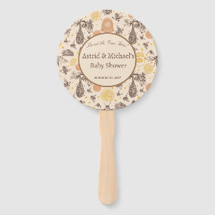 Vintage Honey Bumblebee Baby Shower  Hand Fan