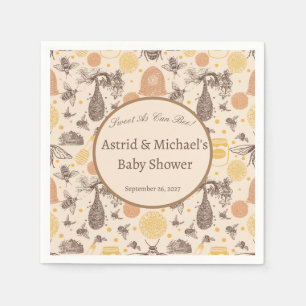 Vintage Honey Bumblebee Baby Shower Napkin
