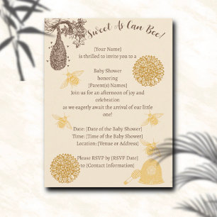 Vintage Honey Bumblebee Baby Shower  Postcard