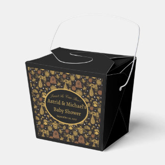 Vintage Honey Bumblebee Black Baby Shower  Favour Box