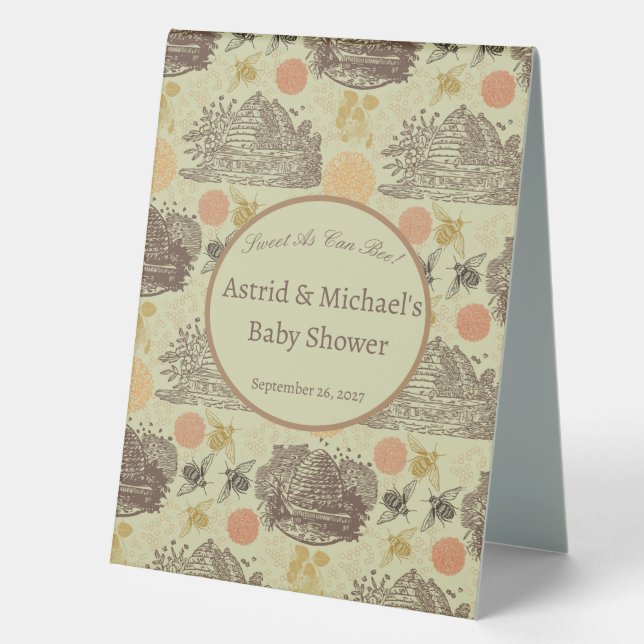 Vintage Honey Bumblebee Sage Baby Shower  (Front)