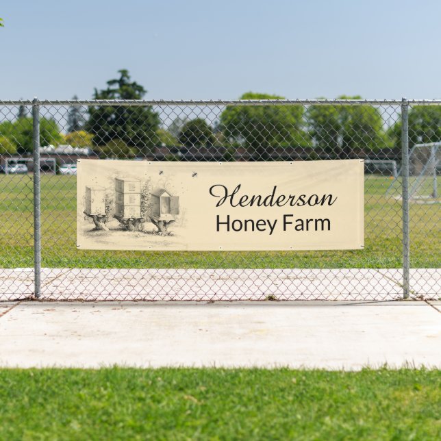 Vintage Honey Hive and Bee Business Banner (Insitu)