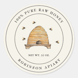 Vintage Honey hive and bees Label