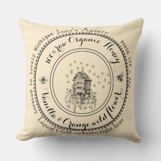 vintage honey label cushion