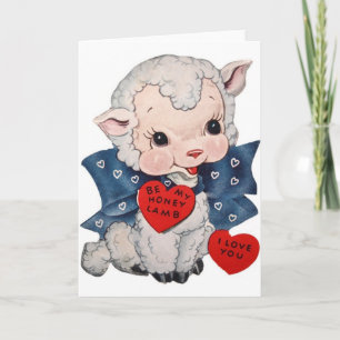 Vintage Honey Lamb Valentine's Day Card