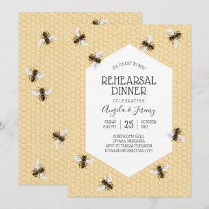 Vintage Honeybee Rehearsal Dinner Invitation