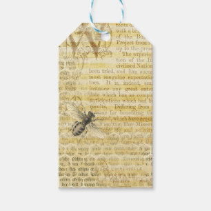 Vintage Honeybee Script Scrapbook  Gift Tags