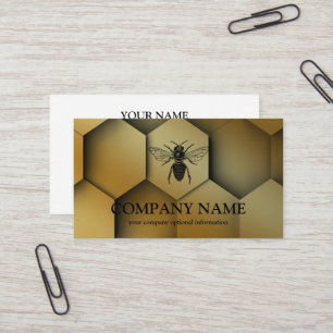 Vintage Honeycomb Bee BeeKeeper Honey Apairist Bus Business Card