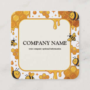 Vintage Honeycomb Bee BeeKeeper Honey Apairist Bus Square Business Card