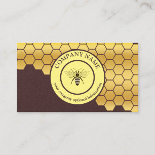 Vintage Honeycomb Bee BeeKeeper Honey Apairist Business Card