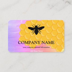 Vintage Honeycomb Bee BeeKeeper Honey Apairist Business Card