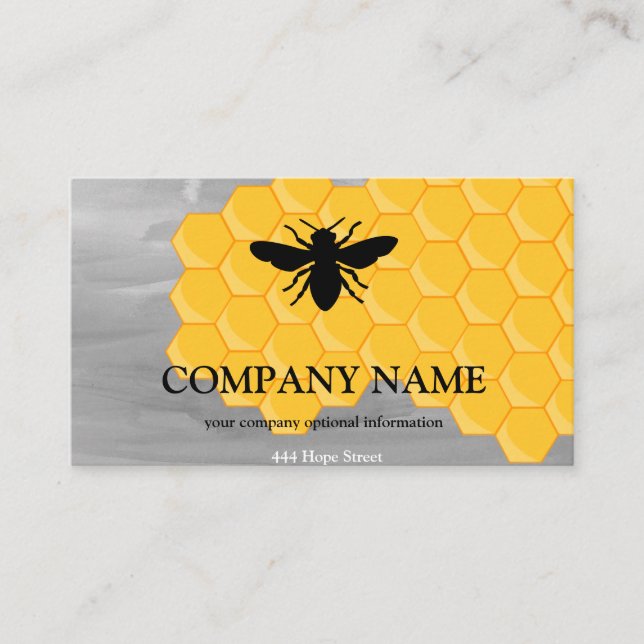 Vintage Honeycomb Bee BeeKeeper Honey Apairist Business Card (Front)
