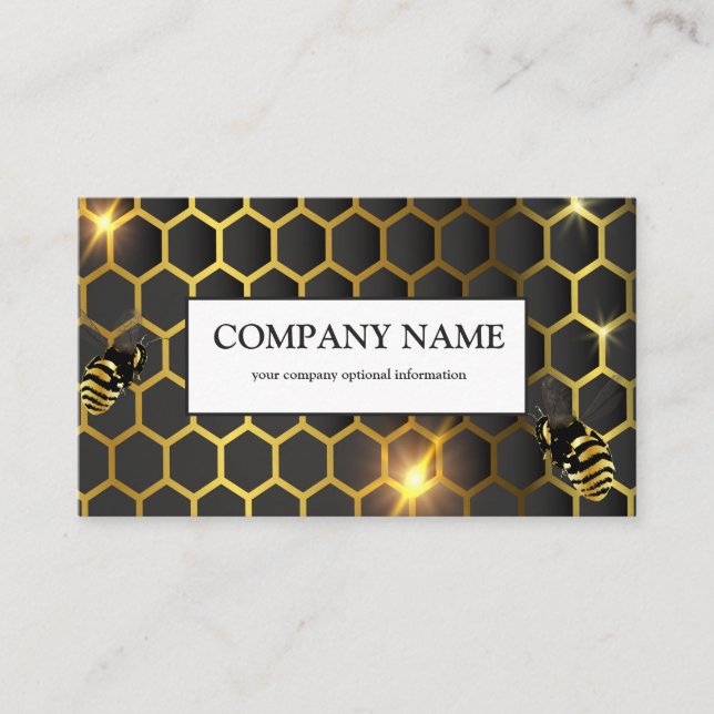 Vintage Honeycomb Bee BeeKeeper Honey Apairist Business Card (Front)