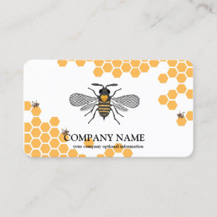 Vintage Honeycomb Bee BeeKeeper Honey Apairist Business Card