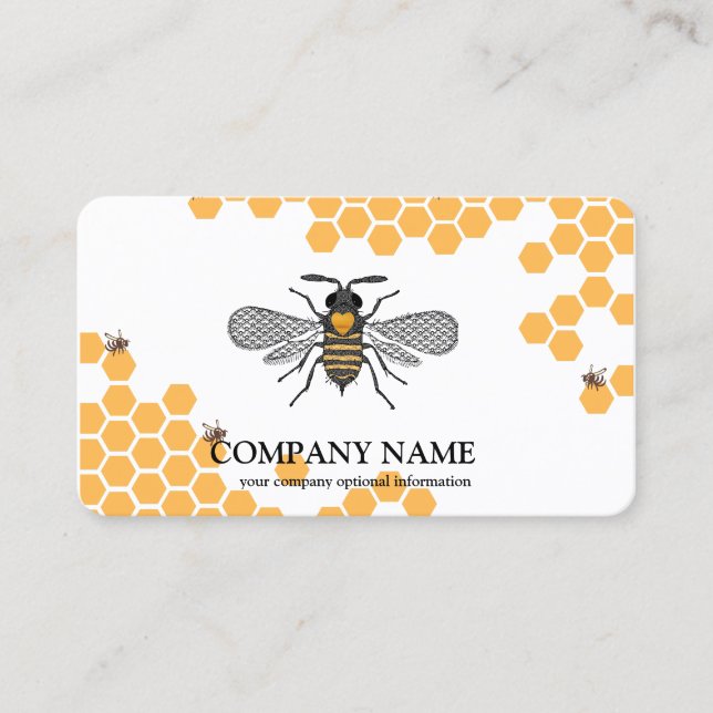 Vintage Honeycomb Bee BeeKeeper Honey Apairist Business Card (Front)