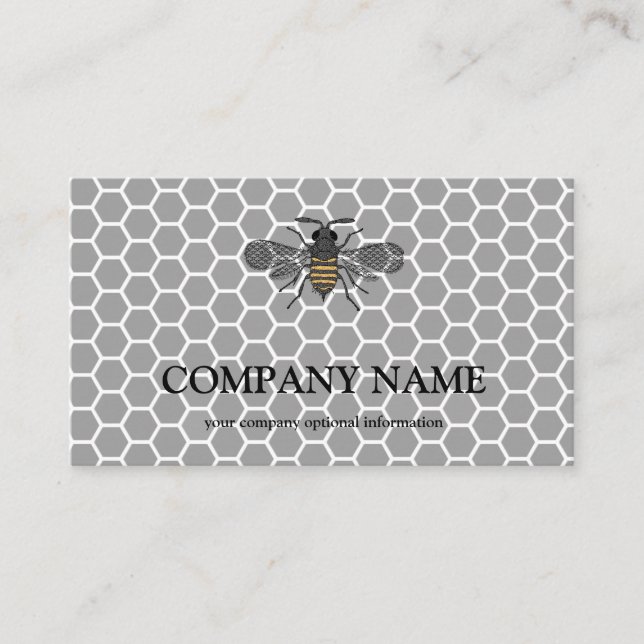 Vintage Honeycomb Bee BeeKeeper Honey Apairist Business Card (Front)