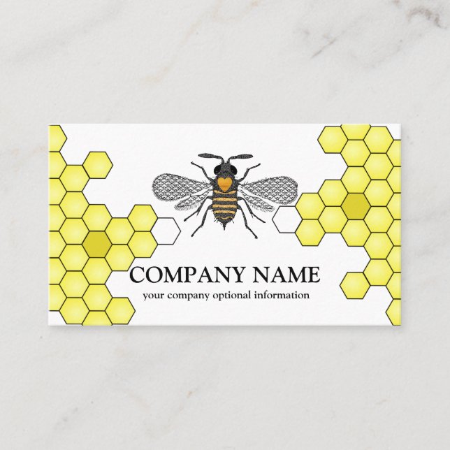 Vintage Honeycomb Bee BeeKeeper Honey Apairist Business Card (Front)